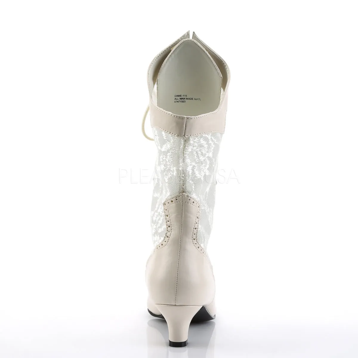 Victorian Lace Ankle Boots with 2-inch Heel 3-colors DAME-115