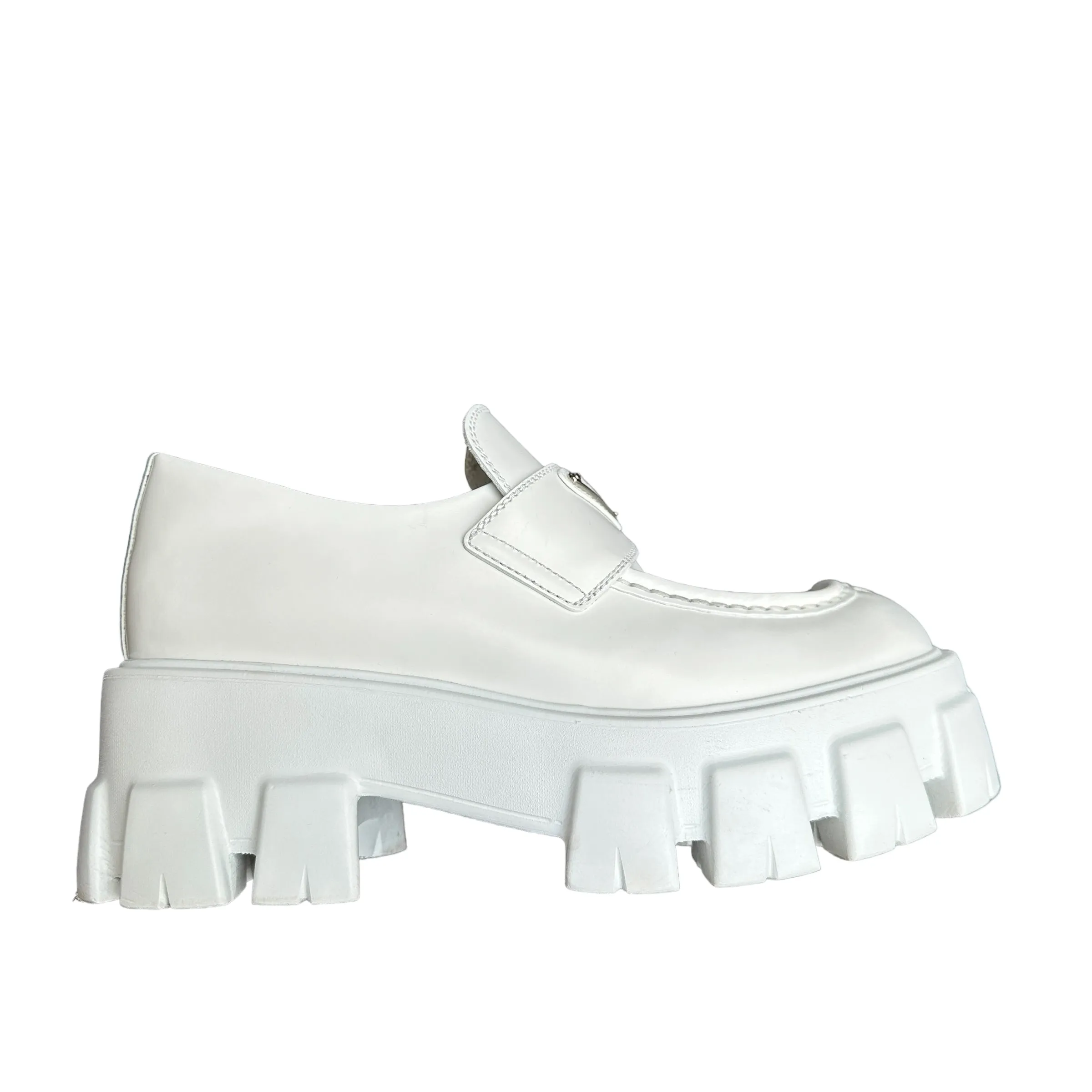 White Prada Chunky Loafers - 6.5o