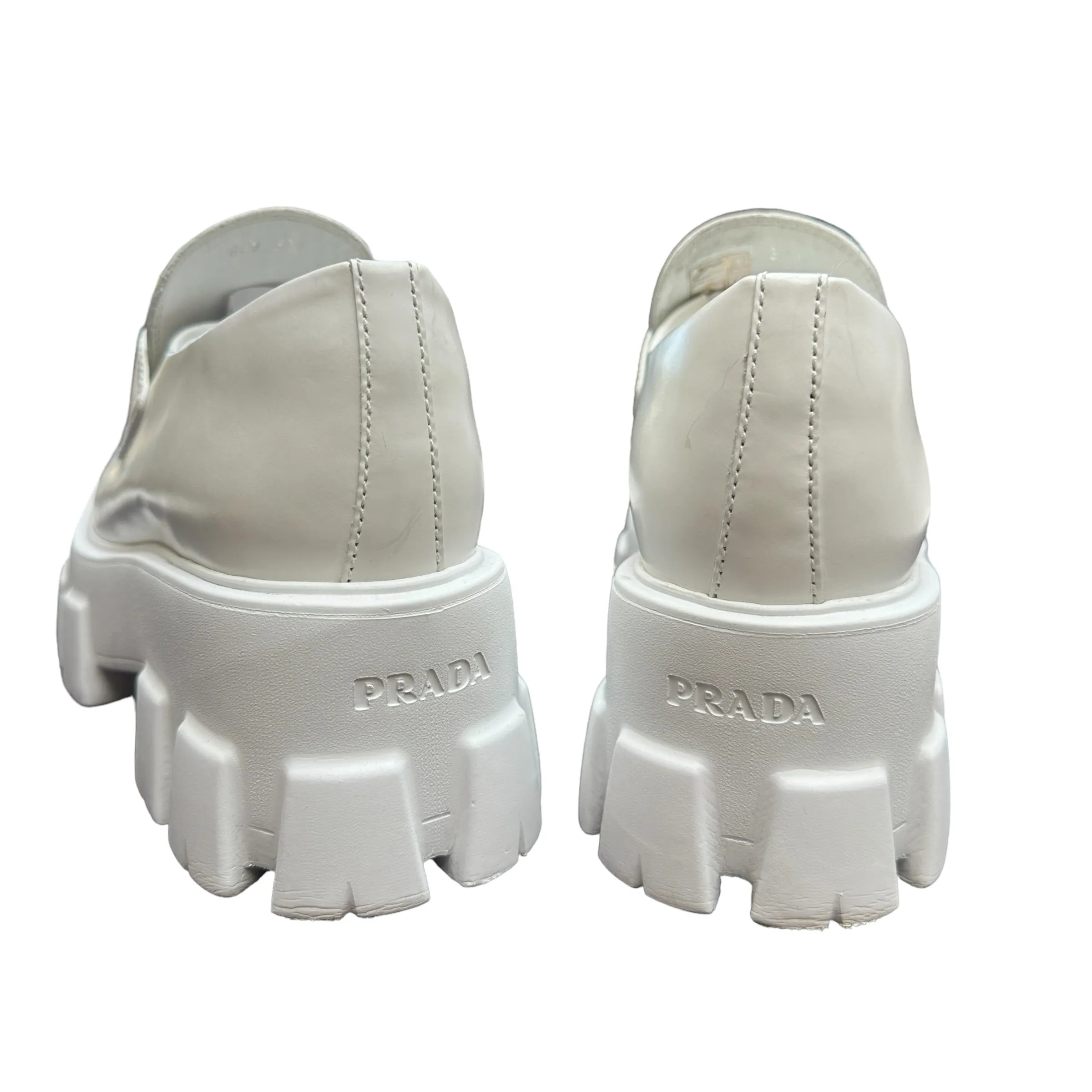 White Prada Chunky Loafers - 6.5o
