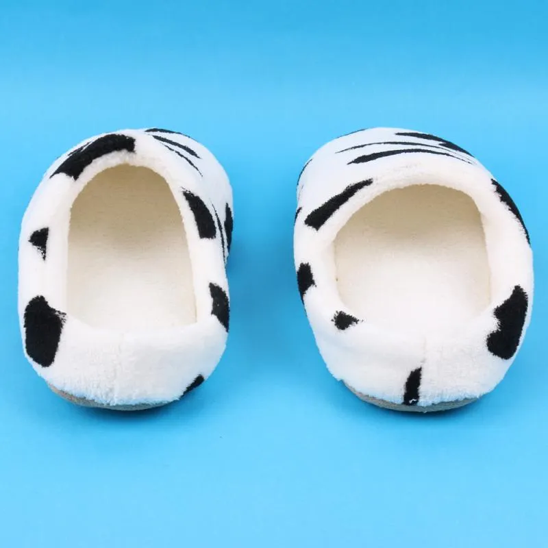 Winter Fluffy Soft Cotton Cow Scuffs Slippers