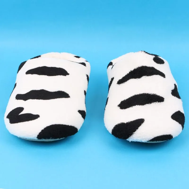 Winter Fluffy Soft Cotton Cow Scuffs Slippers