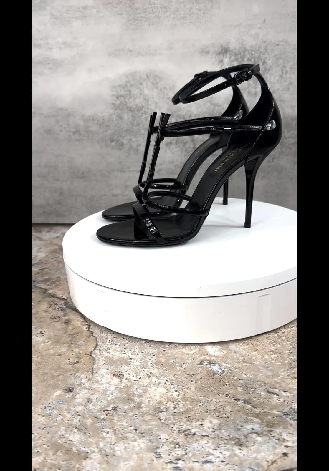 YSL CASSANDRE YSL LOGO HEELED SANDALS