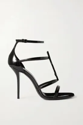 YSL CASSANDRE YSL LOGO HEELED SANDALS