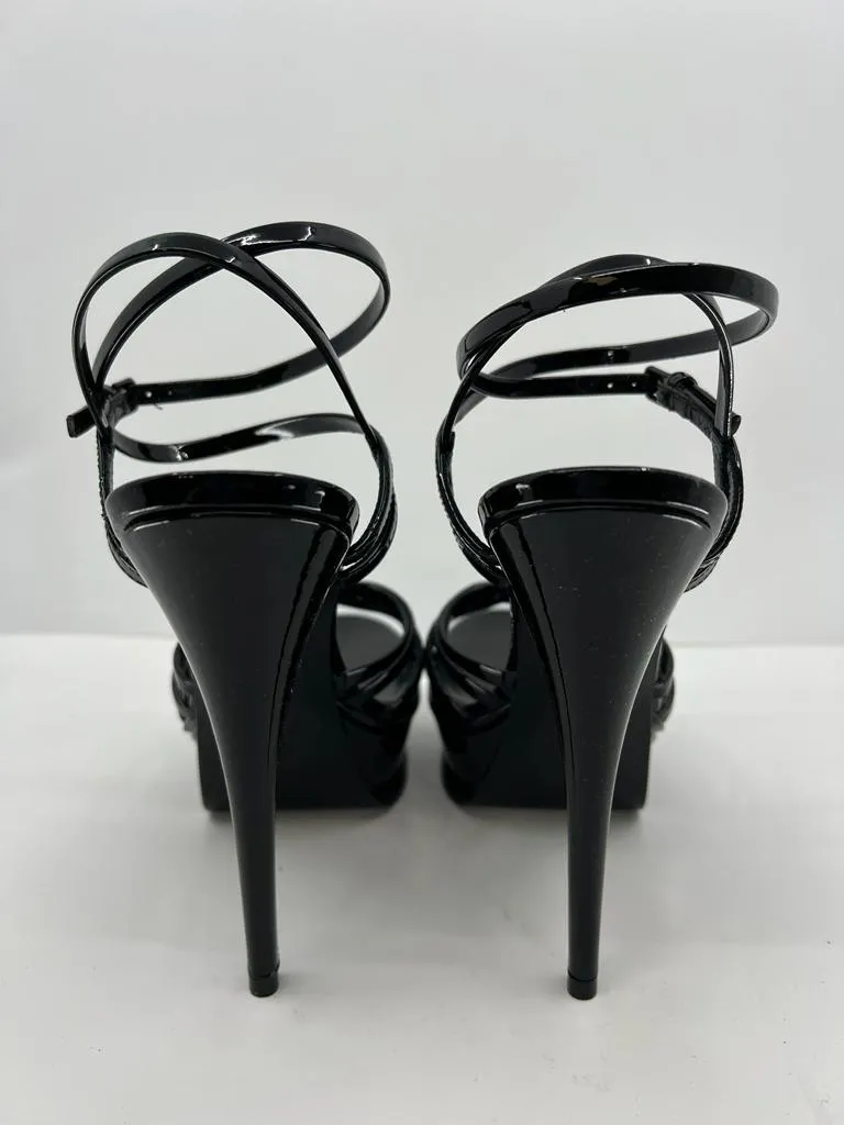 YSL TRIBUTE CAGE PLATFORM STRAPPY SANDALS