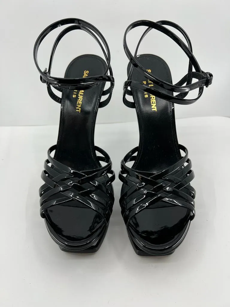 YSL TRIBUTE CAGE PLATFORM STRAPPY SANDALS